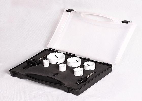 9PC HSS 두금속 구멍은 플라스틱 상자, 구멍 절단기 드릴용 날을 가진 톱 세트를