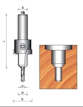TCT countersink 비트 레드 (LH) 또는 페인트 표면 (RH) 검정색